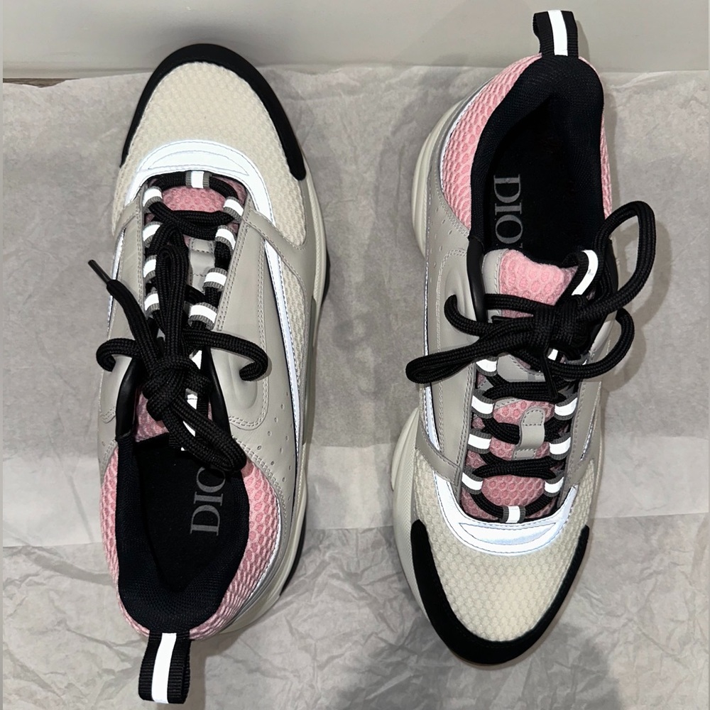 Men’s Dior Mesh Sneakers, size 43, pink pale grey